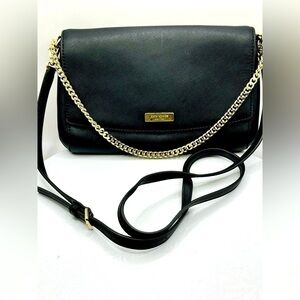 Kate Spade‎ New York Laurel Way Greer Black Leather Chain Strap Crossbody Bag